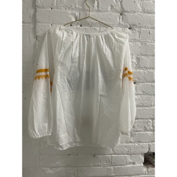 J. Crew AZ104 Women's White Long Sleeve V-Neck Pullover Blouse Top Size Small - Picture 6 of 6